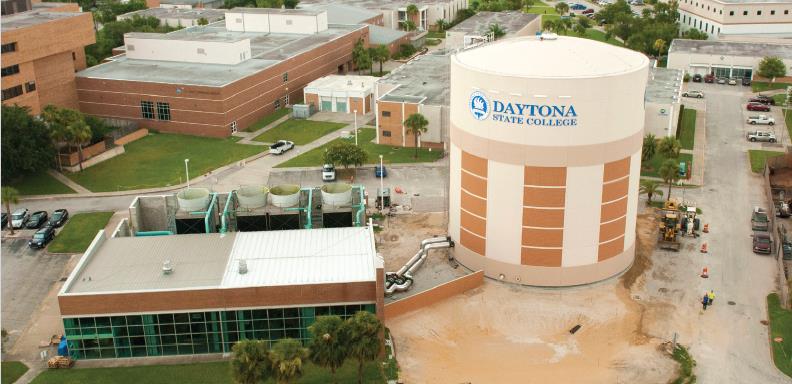 Chiller water tank at the Daytona State College central cooling plant.